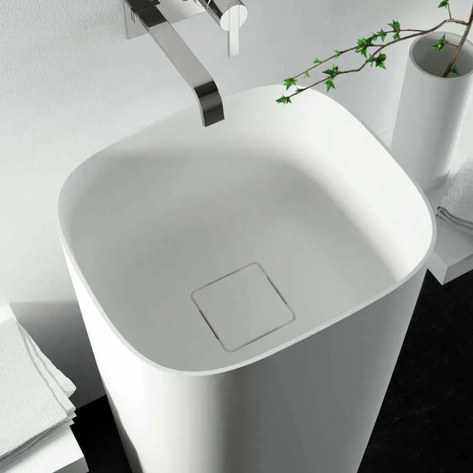 Freestanding circular freestanding floor washbasin made in Italy design, Lallio Viadurini