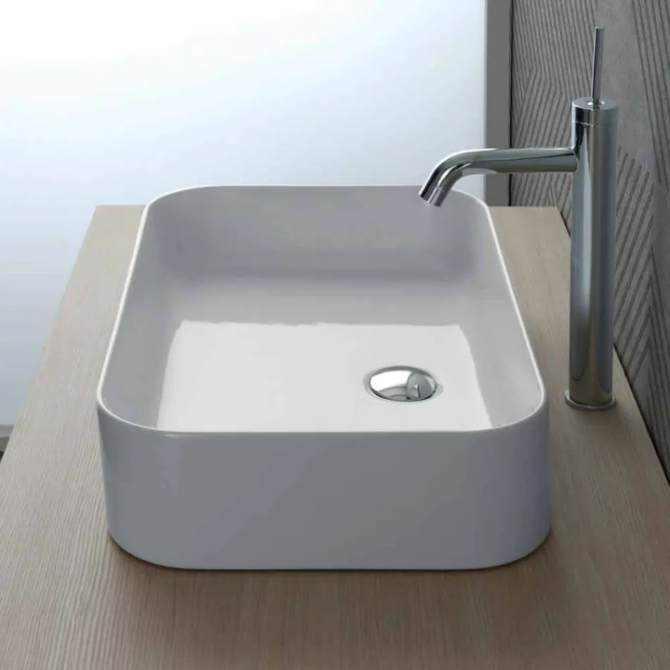 Design washbasin in ceramic Made in Italy Leivi Viadurini