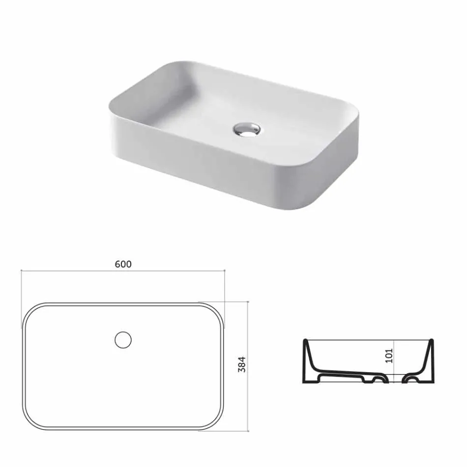 Design washbasin in ceramic Made in Italy Leivi Viadurini