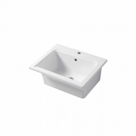 Satri Modern Ceramic Countertop and Recessed Basin Viadurini