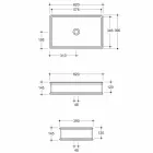 Design ceramic countertop washbasin with gold border made in Italy Debora Viadurini