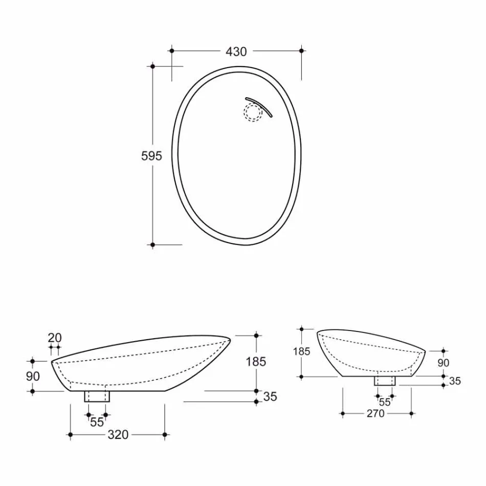 Pedestal ceramic washbasin made in Italy Glossy Viadurini