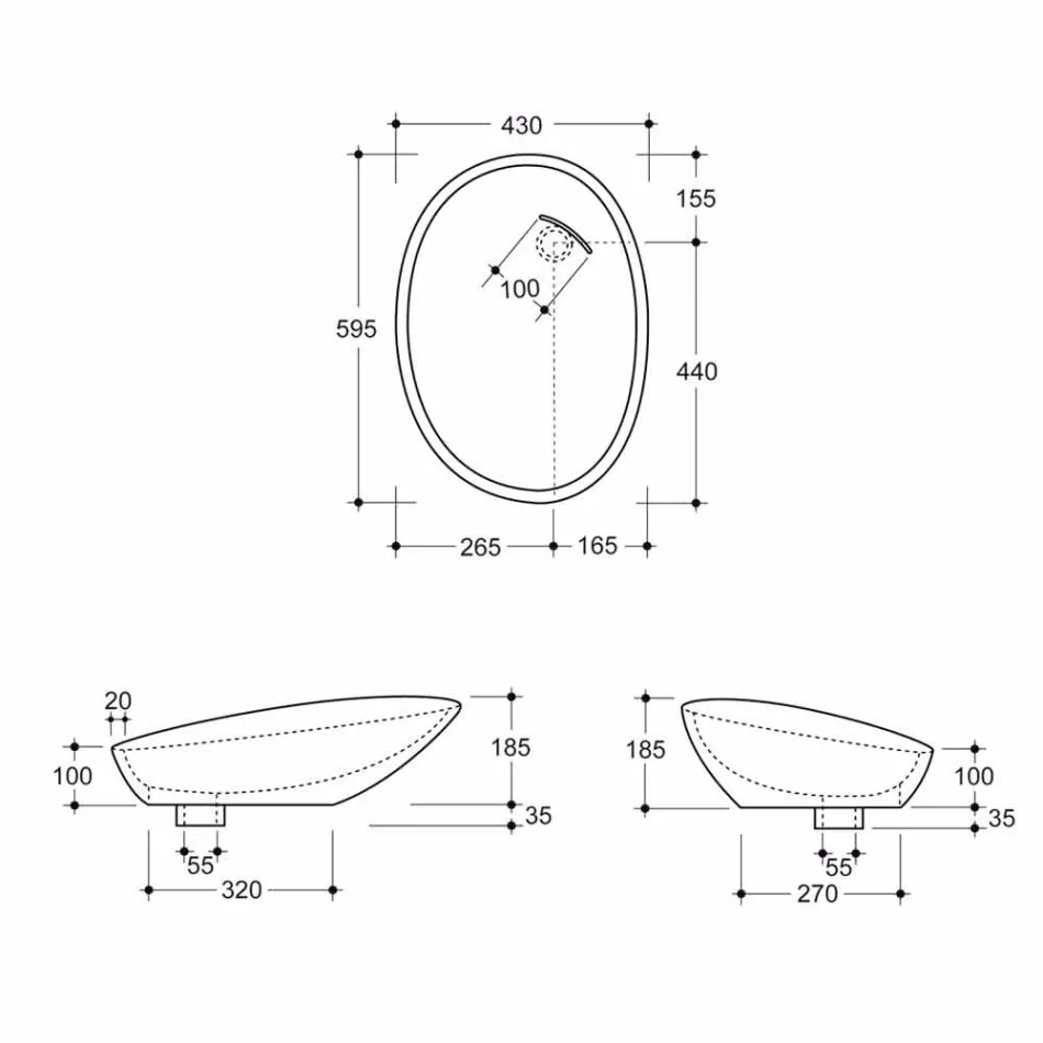Pedestal ceramic washbasin made in Italy Glossy Viadurini