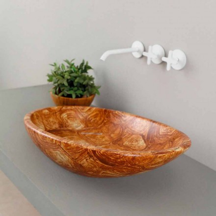 Design ceramic counter top washbasin made in Italy Glossy Viadurini