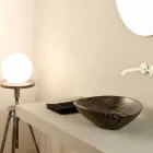 Black ceramic zebra design countertop washbasin made in Italy Animals Viadurini