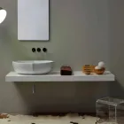 Countertop design washbasin in white ceramic made in Italy Oscar Viadurini