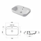 Design Washbasin Countertop or Wall in Ceramic Riardo Viadurini