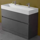 Double Washbasin with Floor Cabinet Modern Design in Laminate - Pompei Viadurini