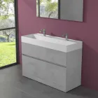 Double Washbasin with Floor Cabinet Modern Design in Laminate - Pompei Viadurini