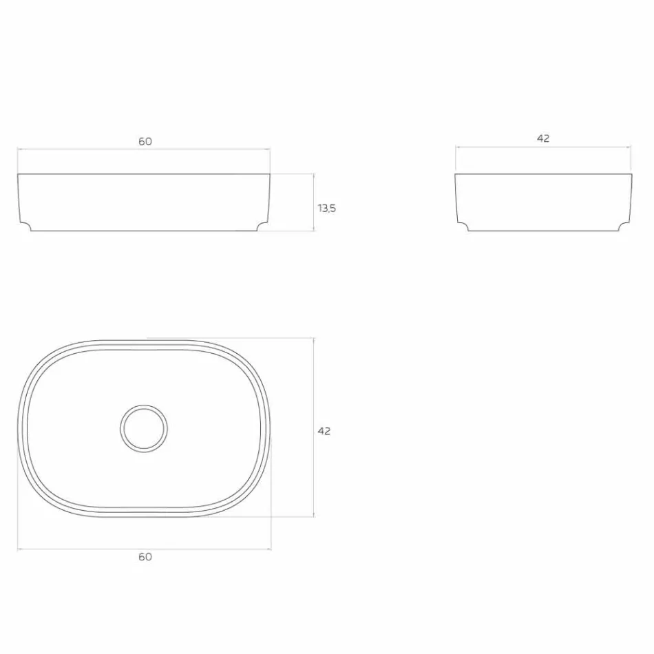 Freestanding countertop washbasin made in Italy, Formicola Viadurini