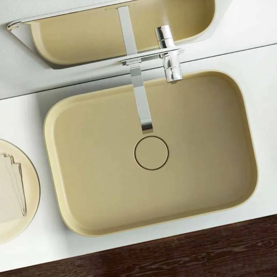 Modern colored freestanding washbasin made in Italy, Formicola Viadurini