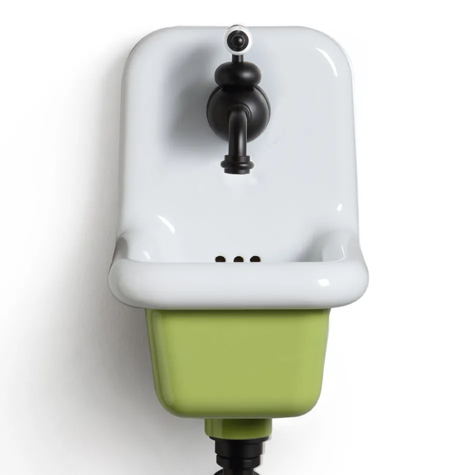 Freestanding Bathroom Washbasin in White and Colored Ceramic 26 cm - Jordan Viadurini