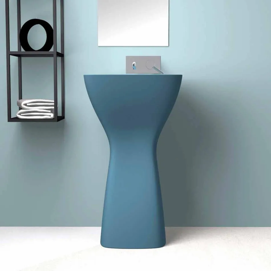 Freestanding modern ceramic washbasin made in Italy, Firmino Viadurini