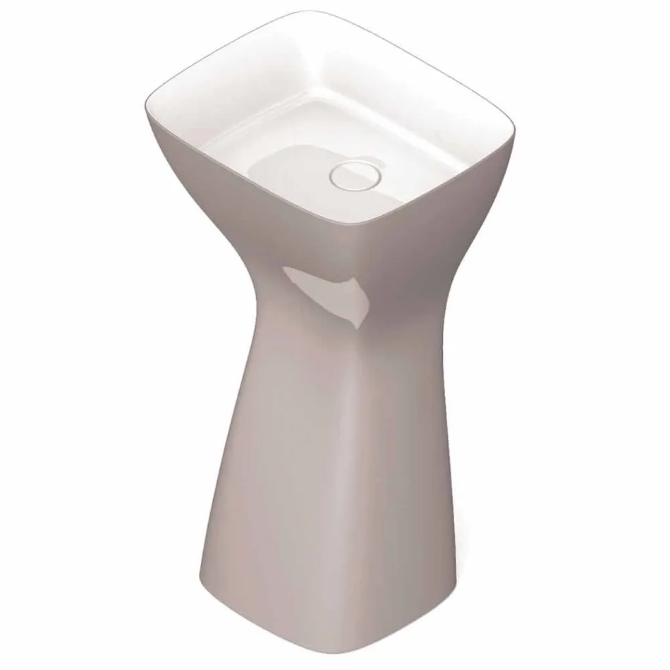 Freestanding modern ceramic washbasin made in Italy, Firmino Viadurini