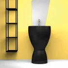Modern freestanding ceramic washbasin made in Italy, Basile Viadurini
