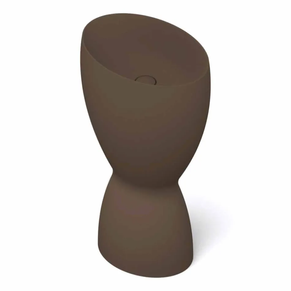 Modern freestanding ceramic washbasin made in Italy, Basile Viadurini