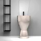Modern freestanding ceramic washbasin made in Italy, Basile Viadurini