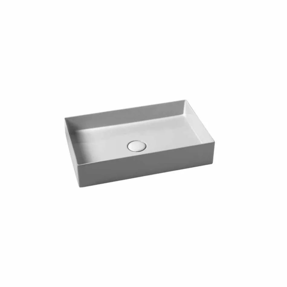 Modern design standing ceramic washbasin Sun 60x37, made in Italy Viadurini