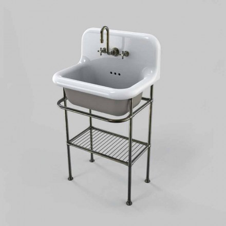 Wall-mounted ceramic washbasin with full grid structure Tom Viadurini