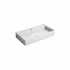 Modern design suspended ceramic washbasin Sun 80x45 cm, made in Italy Viadurini