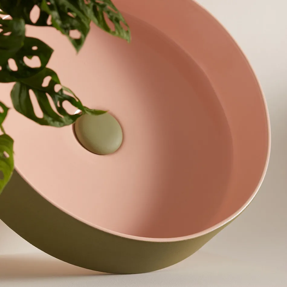 Washbasin in porcelain stoneware of different finishes Made in Italy - Envelope Viadurini