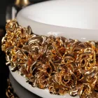 Porcelain washbasin with hand-applied petals Made in Italy - Amarone Viadurini