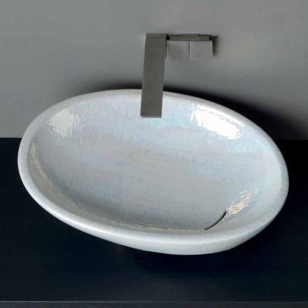 Countertop mother-of-pearl washbasin with modern design made in Italy Glossy Viadurini