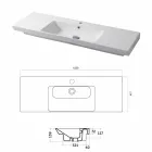 Modern Countertop and Recessed Basin in Colored Ceramic Maida Viadurini