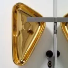Modern countertop washbasin in gold ceramic made in Italy Sofia Viadurini