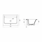 Modern One-hole Washbasin in White or Panama Colored Ceramic Viadurini