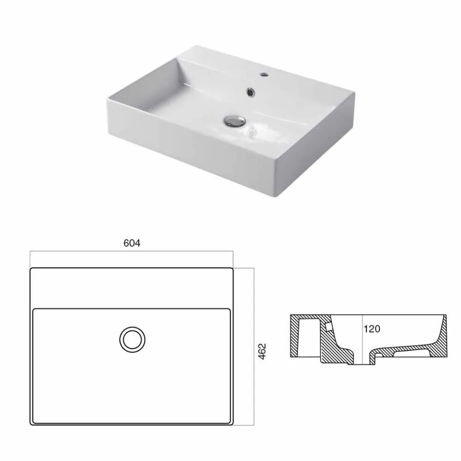 Single Hole Basin for Support or Wall in Coliviata Colivi Ceramic Viadurini