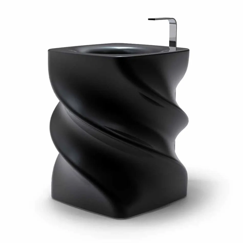 Black freestanding sink Twist modern design made in Italy Viadurini