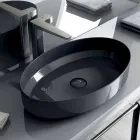 Oval ceramic counter top washbasin made in Italy, Yoel Viadurini