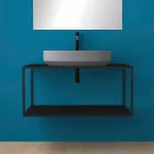 Oval ceramic counter top washbasin made in Italy, Yoel Viadurini