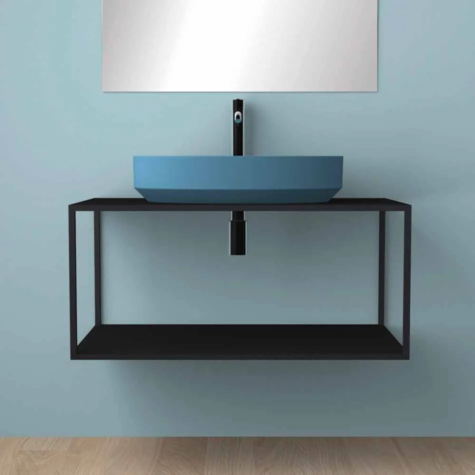 Oval ceramic counter top washbasin made in Italy, Yoel Viadurini