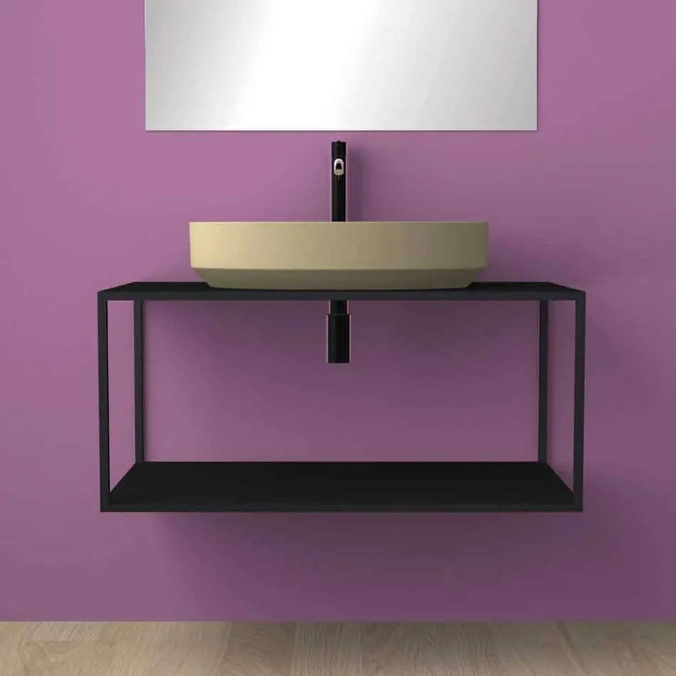 Oval ceramic counter top washbasin made in Italy, Yoel Viadurini