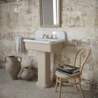 Rectangular Ceramic Bathroom Sink with Pedestal - Noah Viadurini