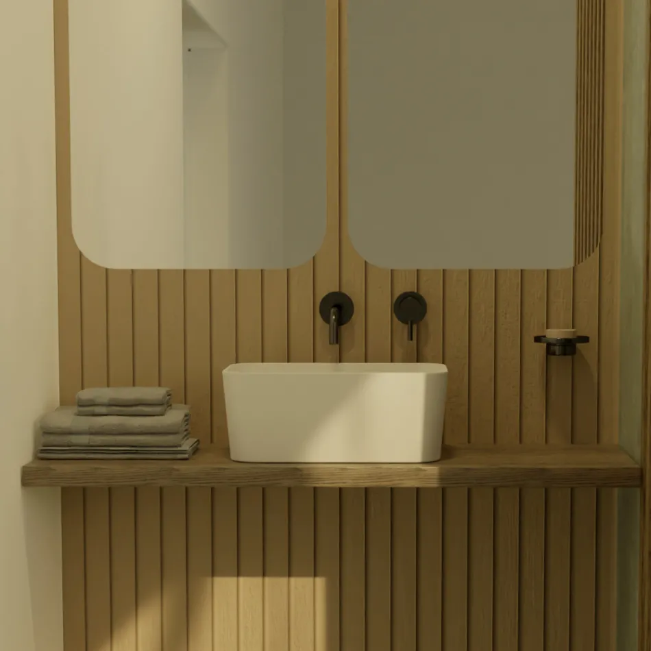 Washbasin Made of Ceramic Available in Different Colours Made in Italy - Basket Viadurini