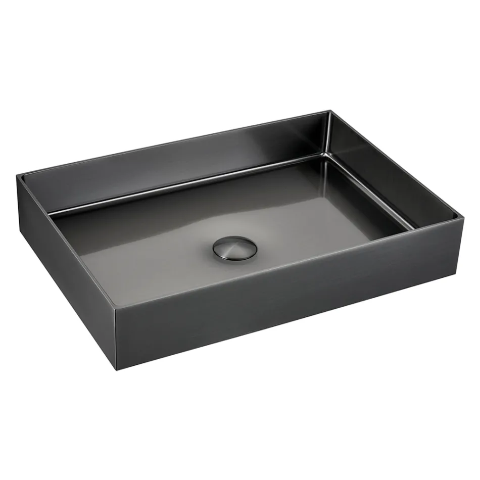 Rectangular Countertop Washbasin in Stainless Steel in Different Finishes - Camellia Viadurini