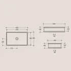 Rectangular Countertop Washbasin in Polished Ceramic Made in Italy - Debora Viadurini