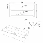 Modern Rectangular Countertop or Suspended Washbasin 60x30 cm in Ceramic - Act Viadurini