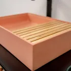 Rectangular Countertop Washbasin Made of Mali Orange Terrazzo - Azalea Viadurini