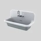 Modern rectangular ceramic wall-hung washbasin Henry Viadurini