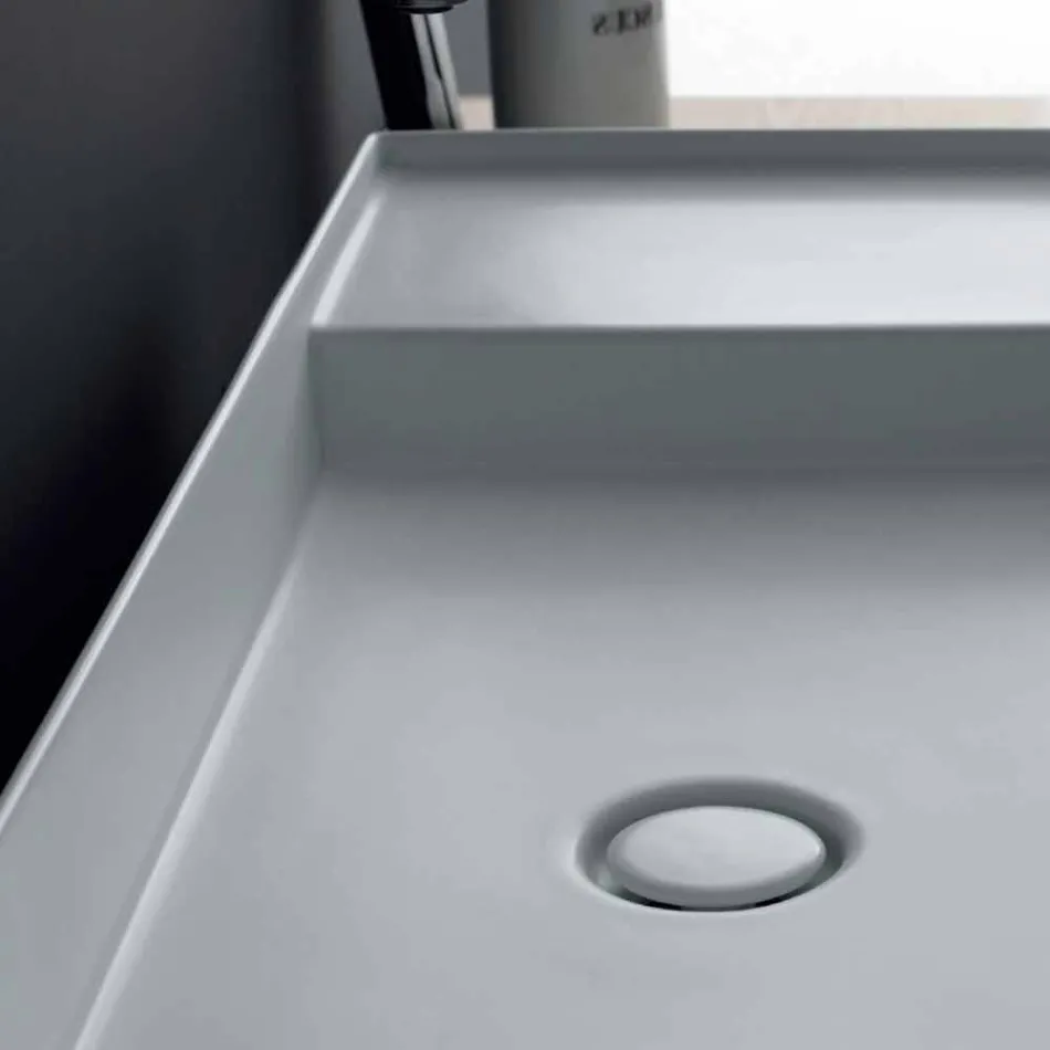 Modern rectangular basin colorful ceramic Icon Alice Ceramics Viadurini