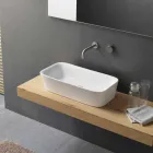 Modern Rectangular Countertop Washbasin in Ceramic Design - Lipperialav1 Viadurini