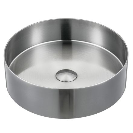 Round countertop washbasin in stainless steel in different finishes - Fiordaliso Viadurini
