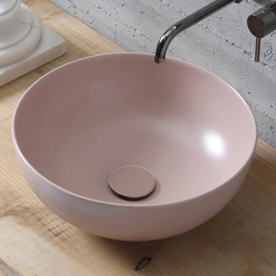 Round countertop washbasin in colored ceramic L 40 cm - Chicco Viadurini