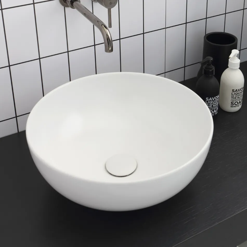 Round countertop washbasin in colored ceramic L 40 cm - Chicco Viadurini
