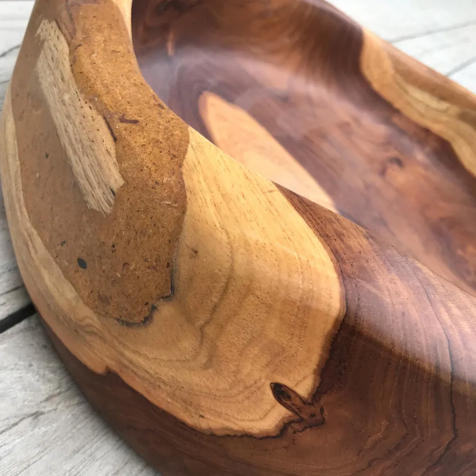 Modern Countertop Washbasin in Natural Polished Natural Teak - Zino Viadurini