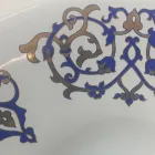 Semi-recessed washbasin with Cobalt Blue and Gold or Gold decorations Made in Italy - Capatosta Viadurini